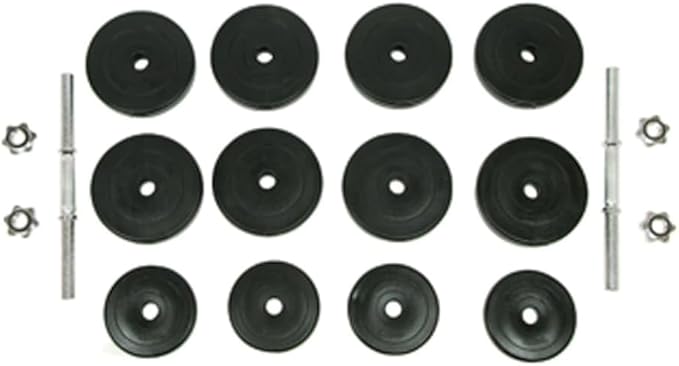 66.1 lb Adjustable Dumbbell Set 18 Piece Weight Training Kit with Connecting Barbell Handle for Full Body Home Workout Strength Fitness