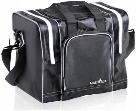 Athletico Bowling Bag for Single Ball - Single Ball Tote Bag With Padded Ball Holder - Fits a Single Pair of Bowling Shoes Up to Mens Size 14