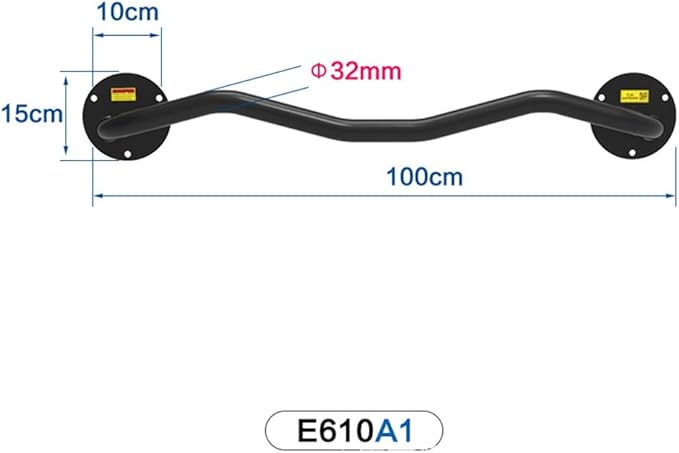 Horizontal Bar Wall-Mounted Pull Up Workout Chin Push Training with Handle 200kg Indoor Exercise Fitness Equipment