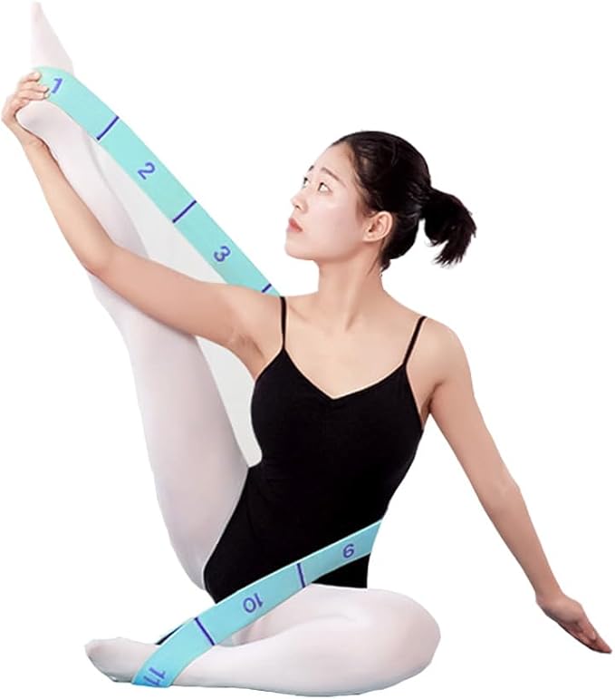 2-Pack Yoga Straps with 11 Loops - Adjustable Elastic Stretching Bands for Pilates, Dance, Ballet Gymnastics & Physical Therapy, Multifunctional Flexibility Exercise Equipment