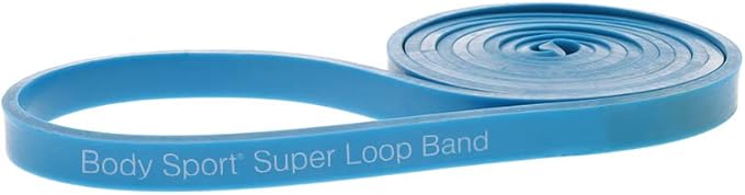 Body Sport Super Loop Band 41-Inch, Latex, Exercise Chart Included – Bands for Working Out – Exercise Band