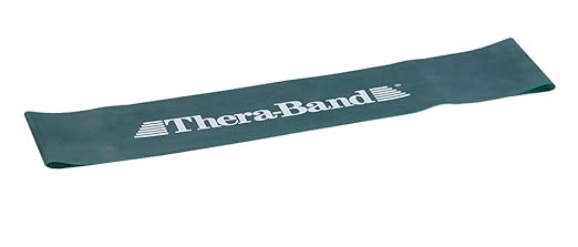 THERABAND Resistance Band Loops, 8" Green, Heavy Resistance, Latex Color-Coded 3" Wide Exercise Band Loop for Home Workouts, Pilates, Strength Training, Physical Therapy, for Women and Men