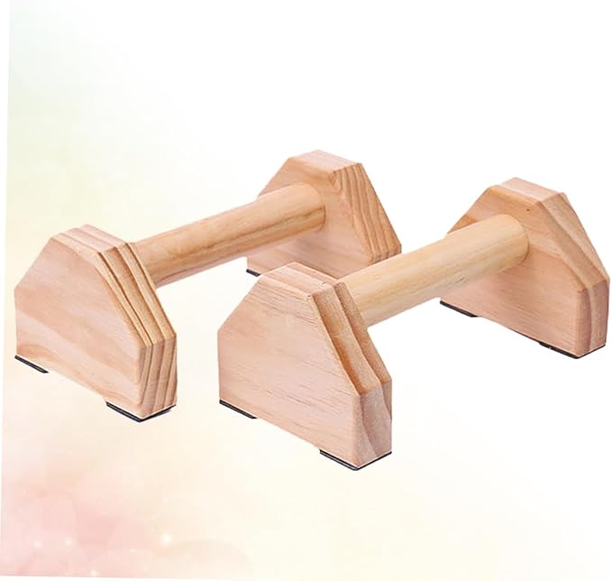 Solid Wood Handstand Bars and Push-up Frame Set for Muscle Training, Non-slip Fitness Equipment Pair for Home Calisthenics and Strength Workouts