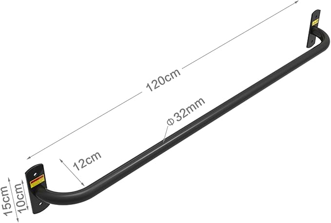 Wall-Mounted Fitness Horizontal Bar, Pull-up Bar for Strength Training, Suitable for Home Indoor and Outdoor Perforation Installation, Load 300kg (Steel 120cm)