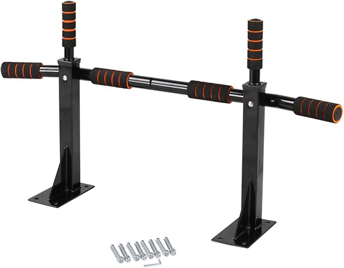Wall Pull Up Bar, Sturdy Dip Rack Workout Equipment, Heavy Duty Wall Mounted Chin Up Station for Strength Training Home Gym Indoor Fitness Bodyweight Exercise Muscle Building for Men and Women