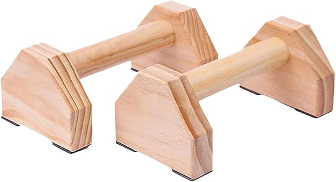 SUPVOX Solid Wood Push-up Bars for Home Workout Non-slip Push Up Stands for Muscle Training and Calisthenics Portable Fitness Equipment for Triceps and Shoulder Strengthening