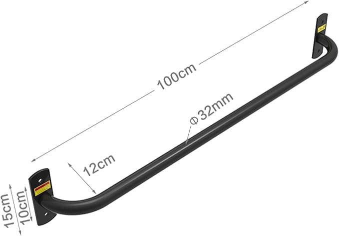 Steel Tube Pull-up Bar, Wall-Mounted Fitness Horizontal Bar is Suitable for Home Gym Indoor and Outdoor, Easy to Install, 3 Sizes (100cm)