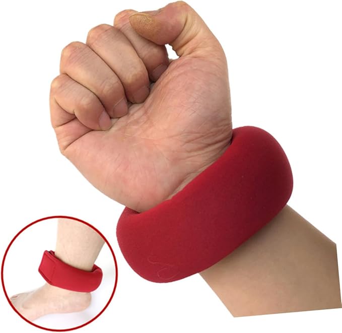 Kisangel 1pc Adjustable Weight-bearing Sandbags Wrist Guard Soft Breathable Sports Fitness Wristband for Women for Running and Workout Comfortable Red Wrist Support Band