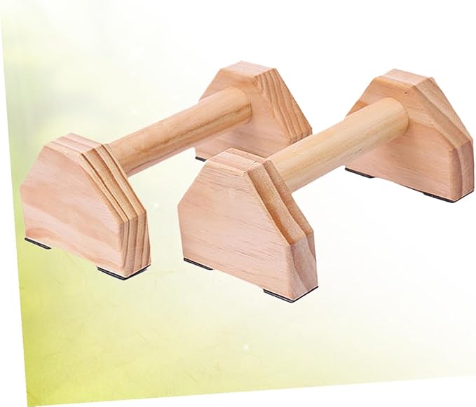 Solid Wood Push-Up Bracket and Handstand Bar Set for Muscle Training, Home Fitness Equipment Parallettes for Calisthenics and Strength Workouts