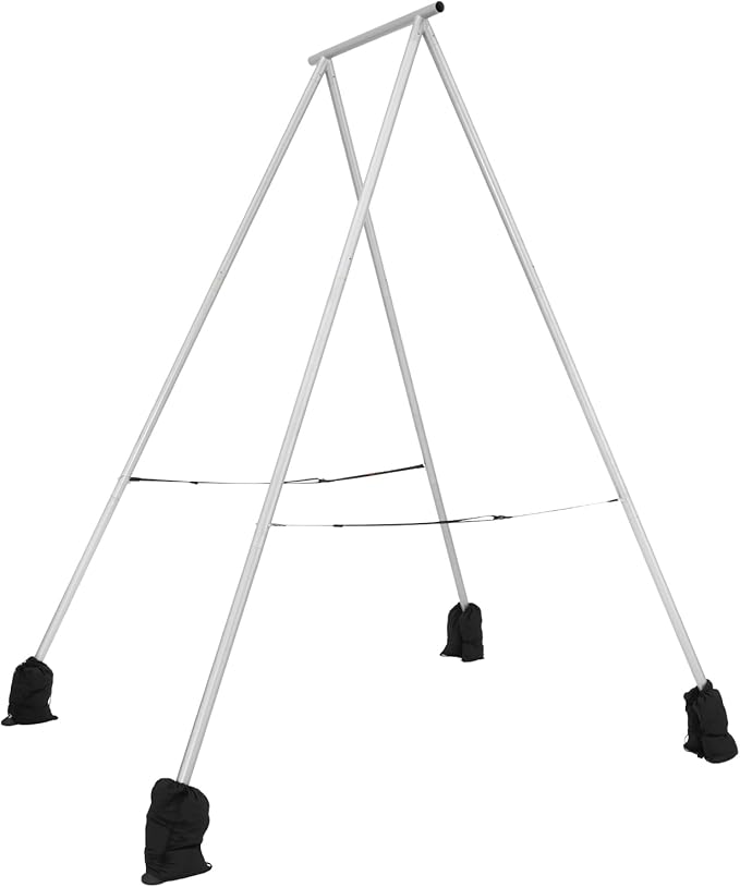 VEVOR Yoga Stand Frame, Max 441-551 lbs Load Swing Stand, Triangular Structure Aerial Rig, Aerial Silk Stands with Yoga Hammock, Standard & Height-Adjustable Version