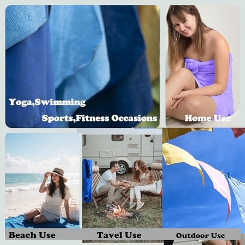 Reusable Quick Dry Beach Towels,Microfiber Travel Towel,Compressed Lightweight Bath Towel for Beach Hiking Gym Yoga Travel Sports Swimming Camping(Green, 30"*60")