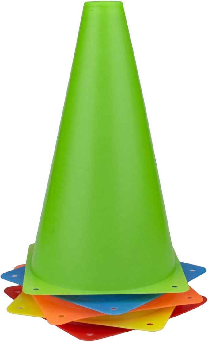 Fasmov 30 Pack Plastic Training Cones, 9 Inches Traffic Cones Indoor Outdoor Sports Agility Cones Soccer Flexible Cone Sets for Soccer, Skating, Drills, Football, Basketball, Assorted Colors
