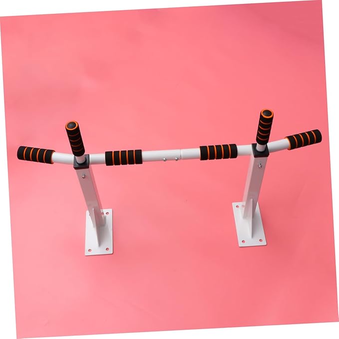 Generic Heavy Duty White Doorway Pull Up Bar for Home Gym Professional Upper Body Workout Station with Thickened Sponge Pads and Anti-slip Fixing Screws for Pull-ups Chin-ups Dips and Core