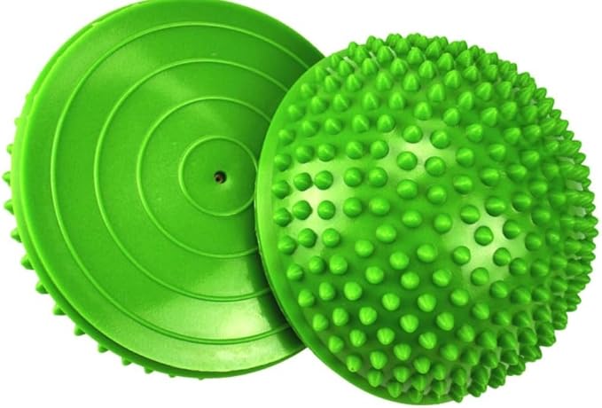 2PCS Hedgehog Balance Pods, Pimples Pilates Ball, Half Spiky Fitness Domes for Kids Adults Sports, Foot Massage, Stability Training, Muscle Balancing Therapy, Motor Skills Yoga Gymnastics Exercise