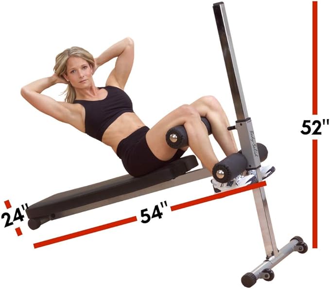 Body-Solid (GAB60B) Pro-Style Adjustable Ab Board - Abdominal crunch and sit-up bench designed for home or commercial gym, Black