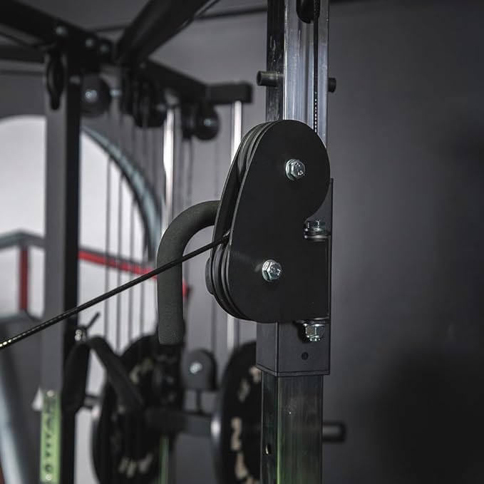 Titan Fitness Plate-Loaded Functional Trainer, Cable Crossover Machine with 660 LB Capacity, Smooth Fiberglass-Reinforced Cables, Multi-Grip Pull-Up Bar, LAT Bar, Low Row, Dual Stirrups