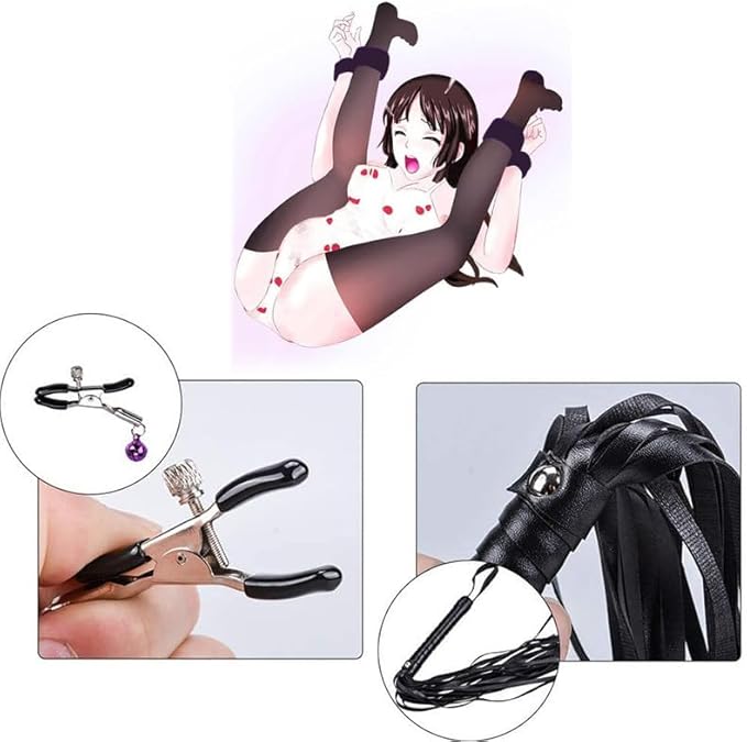 10-Piece Nylon Yoga Endurance Kit, Stylish Stretch Band, Complete Small Tools, Stamina Building, Mutual Training Home Fitness Combo (Black)+Y15
