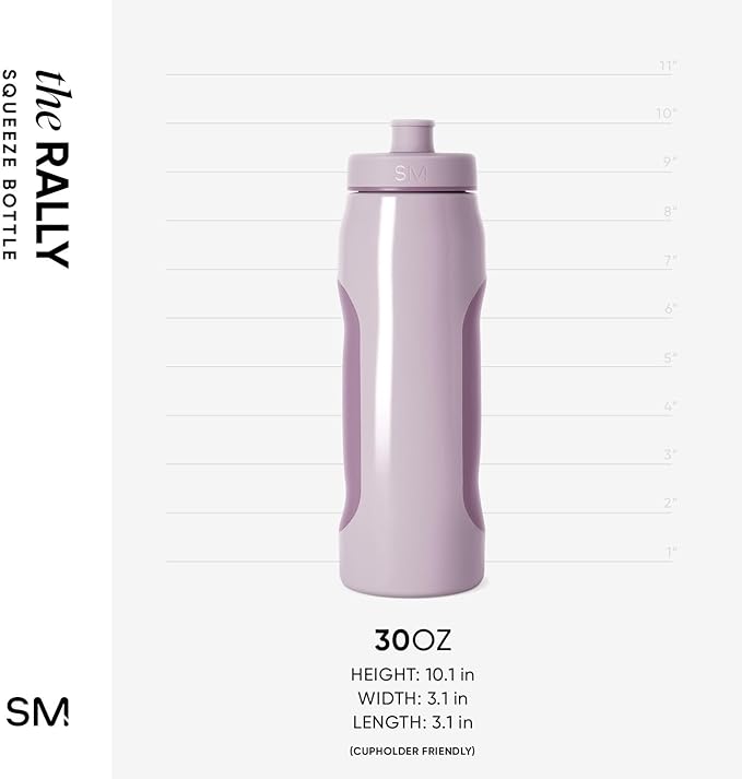 Simple Modern Rally Squeeze Plastic Water Bottle | 30oz Locking Leakproof Cup for Gym, Sports, Electrolytes, Travel | Lavender Mist Mix