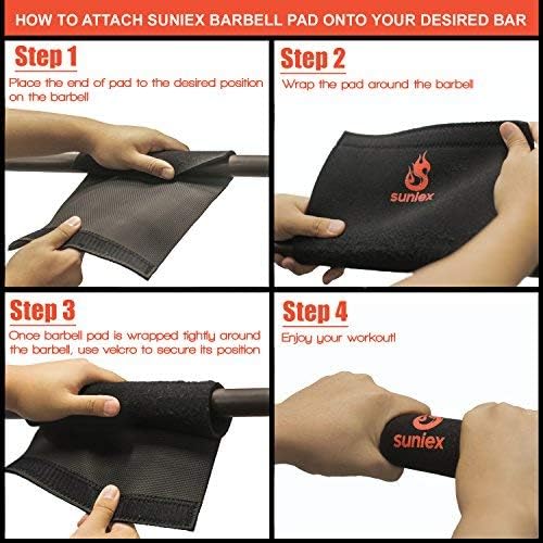 【SUNIEX】 HIGH DURABILITY Squat Pad - Fits ALL Olympic Bars - EASY CARRY – SUPER GRIP Design - Neck & Shoulder Protective Pad - Barbell Pad for Squats, Lunges, Weight lifting, Crossfit