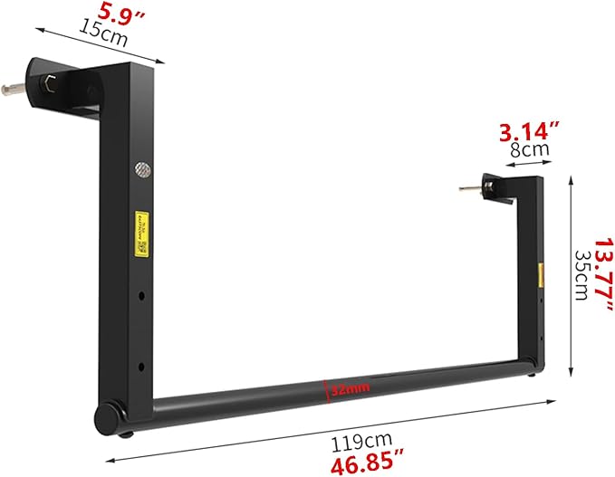 Home Beam Fitness Horizontal Bar, Wall-Mounted Pull-up Bar, Arm and Chest Muscle Strength Training Equipment, Safe Load-Bearing 300kg (119cm)