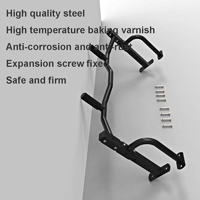 Fitness Equipment Wall-Mounted Pull Up Bar Home Gym, 660Lbs Capacity Heavy Duty Chin Up Bar Upper Body Workout Bar for Strength Training Equipment, Fitness Ex