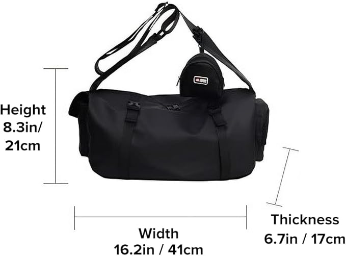 Duffle Bag for Men, Large Gym Travel Bag, Lightweight Weekend Carry On Bag, Multi-Pocket Sports Duffel for Fitness, Work, Overnight, and Short Trips