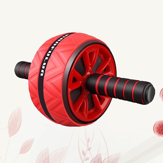 Ab Roller Wheel Fitness Abdominal Wheel with Non-slip Red Grip for Core Strength Training Home Workout Exercise Equipment for Men and Women