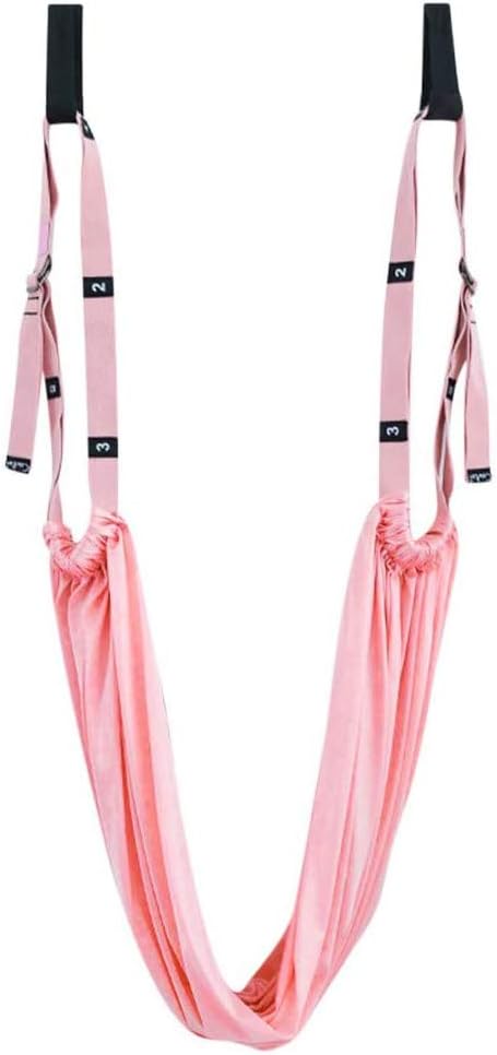 Yoga Stretching Strap, Adjustable Height Leg Stretcher Waist Back Stretch Band Aerial Yoga, Anti-gravity Inversion Exercises Door Flexibility Tensile Trainer for Rehab Pilates Dance Splits (Pink)