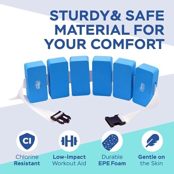 Sunlite Sports AquaFitness Deluxe Flotation Swimming Belt - Water Aerobics Equipment for Pool, Low-Impact Workout
