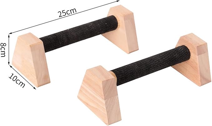 Colaxi 2 Pieces Push up Stands Pushup Handles Wood Exercise Calisthenics Bar Aerobics Anti Slip Parallettes Home Workout Equipment