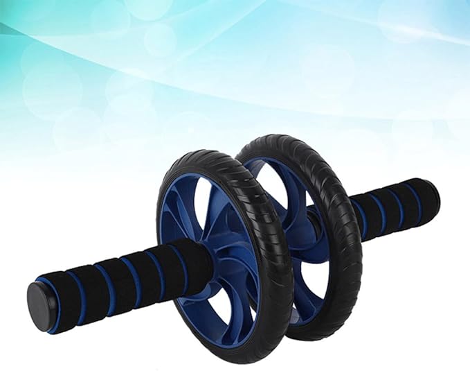 Two-wheeled Abdominal Wheel Ab Roller Core Exercise Device with Silent Design, Blue, Home Gym Fitness Equipment for Abdominal Workout and Weight Loss