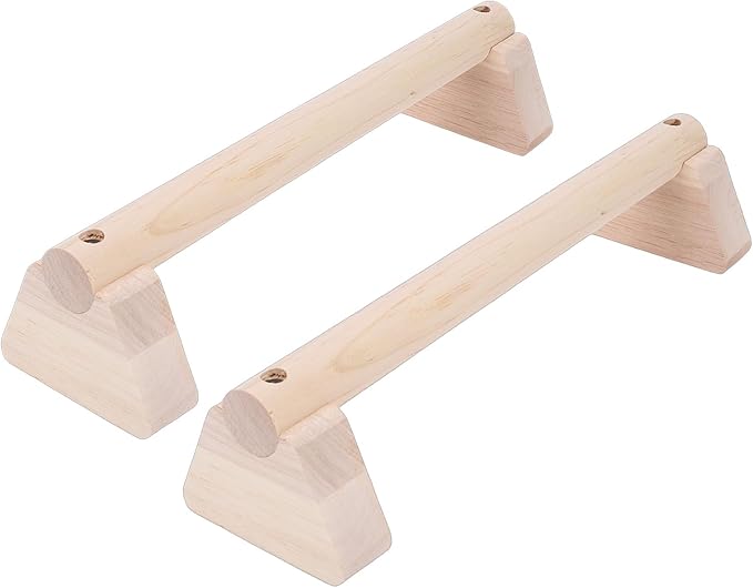 2PCS Wood Push Up Bars with Non Slip Base Pad Exercise Home Workout Equipment Wooden Parallettes Handle Stands Grip for Men Strength Training, Planks Calisthenics