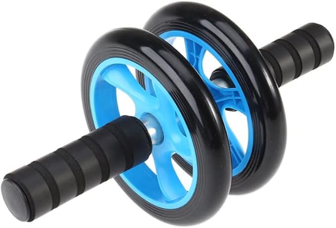 Dual Wheel Mute Ab Roller with Knee Pad for Core Workout Lightweight Easy to Assemble for Beginners and Advanced Quiet Exercise Equipment Blue