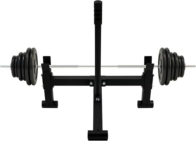 SYNTECSO Deadlift Barbell Jack Stand, Anti-Slip Handle Deadlift Stand, Heavy Duty Barbell Weight Changer for Easy Changing Plates, Weight Training, Deadlift Exercises, Powerlifting, Home Gym