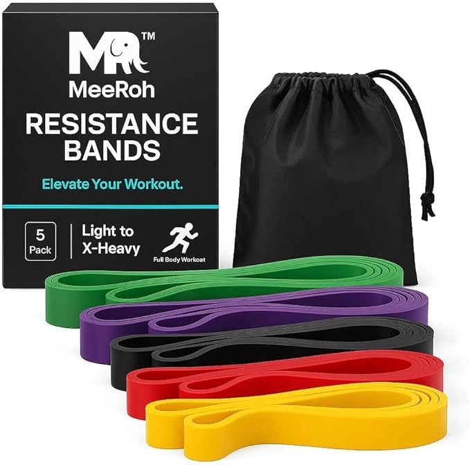 MeeRoh Pull Up Assist Band β Heavy Duty Resistance Band for Pull Ups β Premium Calisthenics Equipment for Home Gym β Assisted Pull Up Bands for Strength Training, Mobility & Pullup Bar Doorway Use