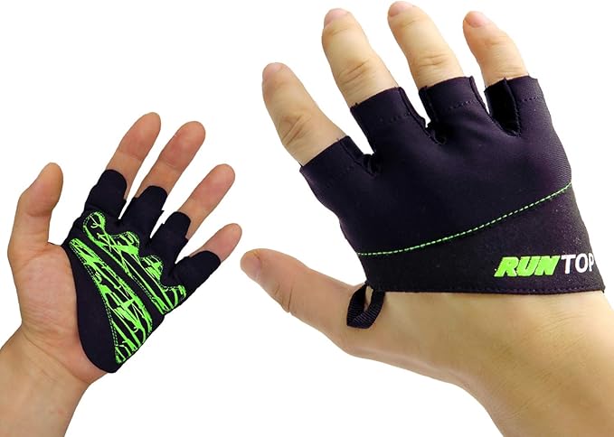 Workout Gloves Weight Lifting Grips with Silicon Padding by RUNTOP - Exercise Gloves Perfect for Women Men Cross Fitness Training WODS Weightlifting Bodybuilding Powerlifting Gym Fitness