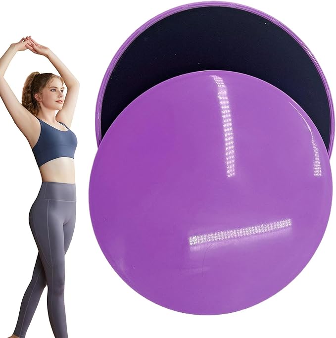 Gliding Discs For Abdominal Exercises - Core Sliders | Fitness Gliding Discs | Exercise Discs | Core Trainer | 2x Two-Sided Gym Sliding Plate Pads | Yoga Cushion For Carpet Or Hardwood Floors