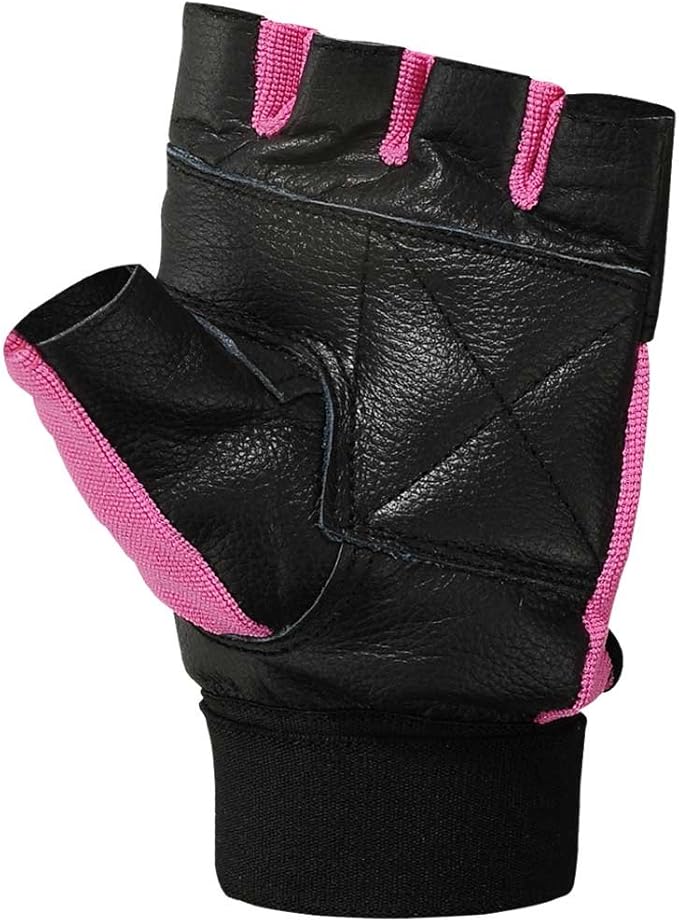 MRX Weight Lifting Leather Gloves Gym Fitness Training Glove with Long Wrist Strap