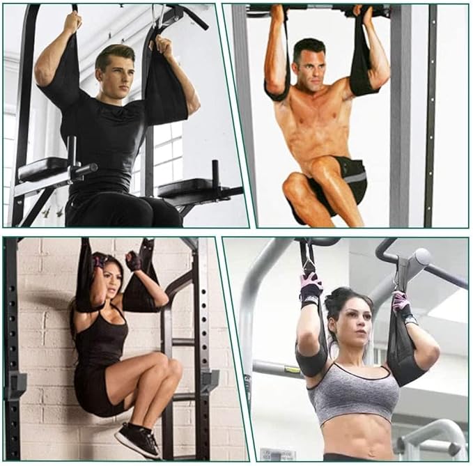 Hanging Ab Straps, for Abdominal Muscle Building, Rip Resistant and Padded Arm Support for Ab Workout, Ab Sling Straps for Knee and Leg Raises, Pull Up Straps for Men and Women