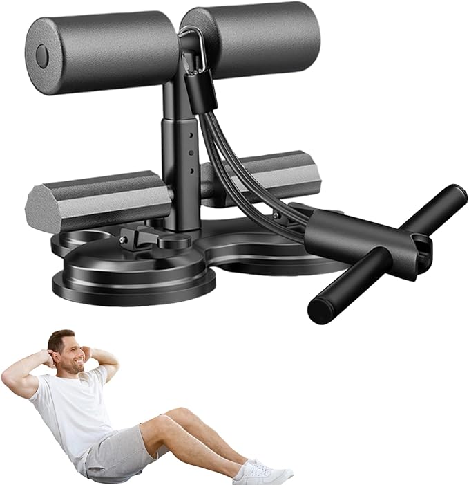 Sit-Up Device, Adjustable Height Suction Cup Abs Exercise Trainer, 325KG Multifunctional Core Training Equipment for Home, Office, and Gym Workouts, Comfortable Training Supplies