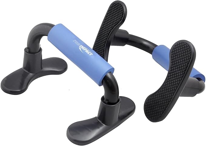 Pro Impact Push Up Handles with Non-Slip Foam Grips - Portable, Durable, Lightweight Push-Up Bars for Home Gym, Strength Training, Core Exercises, Dips, V-Sits, Shoulders & Back Workout