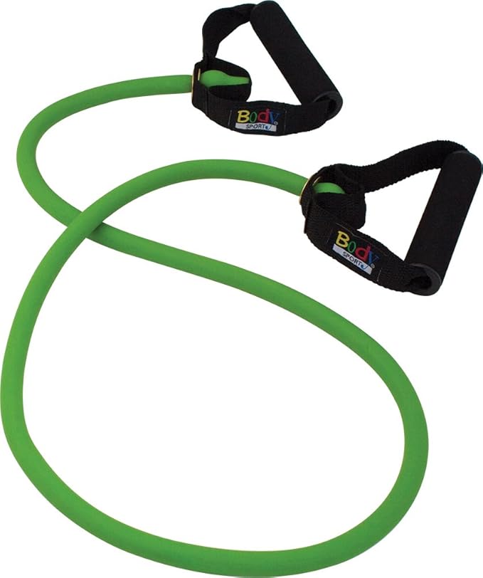 Body Sport Studio Series Resistance Tubes with Hard Handles - 4 ft Bands for Toning, Strengthening, Stretching, Rehabilitation, and Mobility (Bulk Packaging)