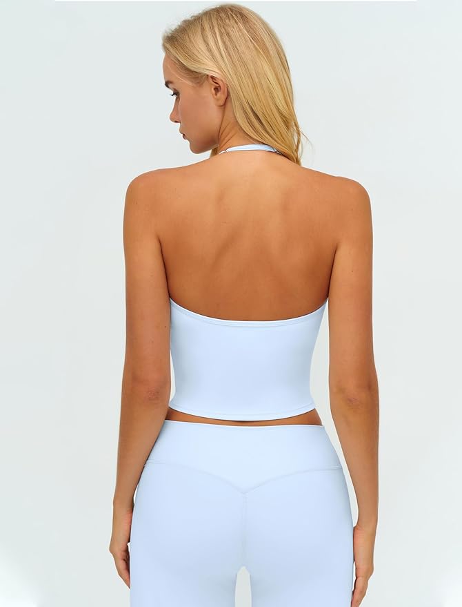 Womens Workout Sets Two Piece Spaghetti Straps Crop Top Matching Straight Leg Pants Gym Work Pilates Outfits
