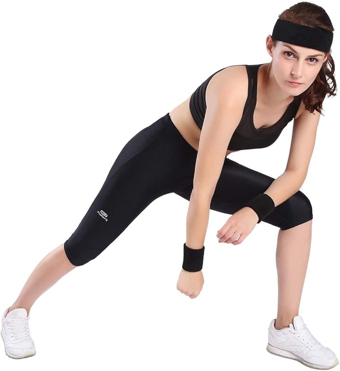 ONUPGO Sweatband Set Sports Headband Wristband Set Sweatbands Terry Cloth Wristband Wrist Sweatband Headbands Moisture Wicking Sweat Absorbing Head Band