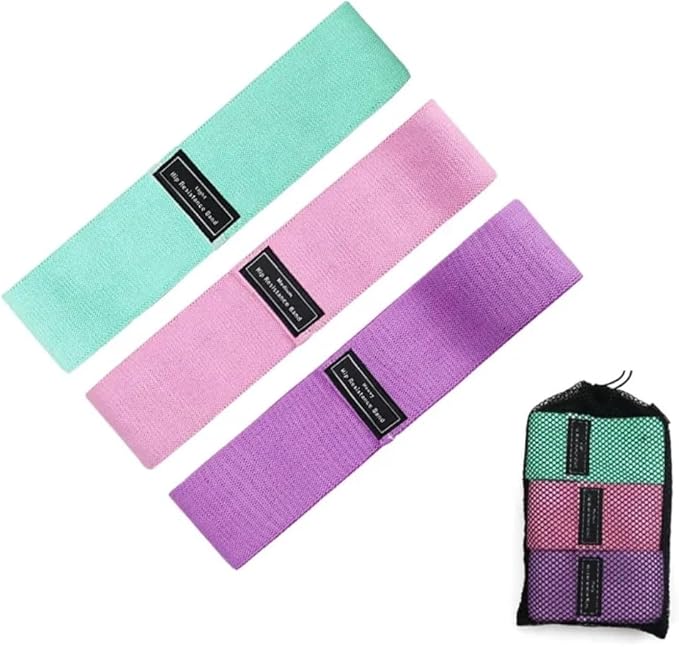 Resistance Bands, Set for Exercise, 3 Resistance Levels, Fabric Stretch Bands for Legs and Glutes, Workout Bands for Yoga, Pilates, Training