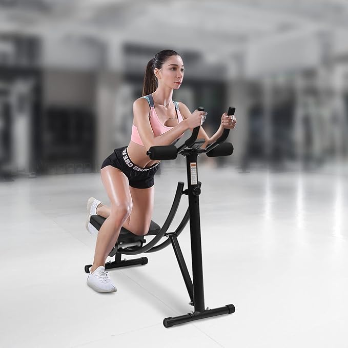Ab Workout Equipment, Folding Ab Exercise Machine with LED Display Screen, 3-Level Adjustable Ab Trainer Machine with 330lbs Bearing Capacity, Abdominal/Core Fitness Equipment for Home Company Gym