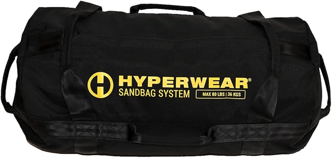 HYPERWEAR Adjustable Sandbag System, Heavy-Duty with Handles & Pre-Filled SandBell Filler Sandbags (25, 40, 80, 160 lbs)