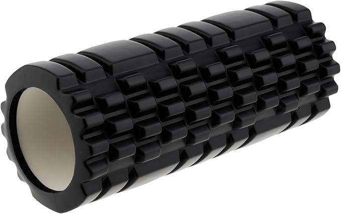 High Density EVA Foam Roller for Physical Therapy, Yoga & Pilates - Muscle Recovery, Deep Tissue Massage, Myofascial Release with Portable Mesh Bag(Black)