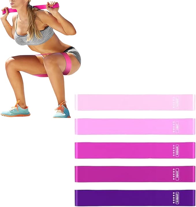 Paper Sleek Non-Slip Latex Beginners Friendly Set of 5 Mini Resistance Bands for Yoga pilate Stretching Legs Glutes Arms Without Manual