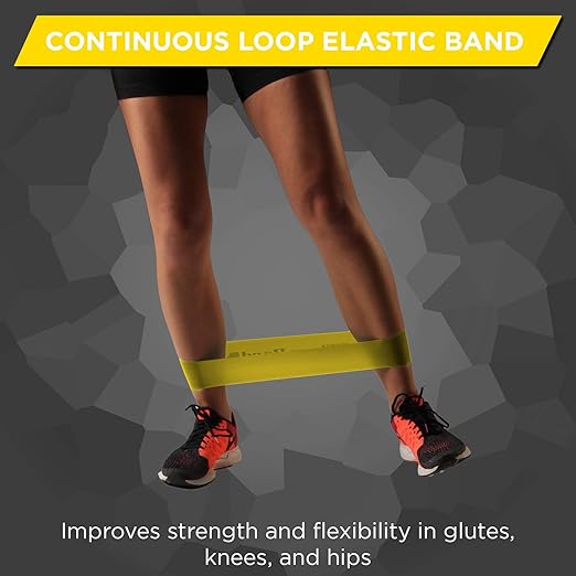 THERABAND Resistance Band Loops, 18" Yellow, Light Resistance, Latex Color-Coded 3" Wide Exercise Band Loop for Home Workouts, Pilates, Strength Training, Physical Therapy, for Women and Men